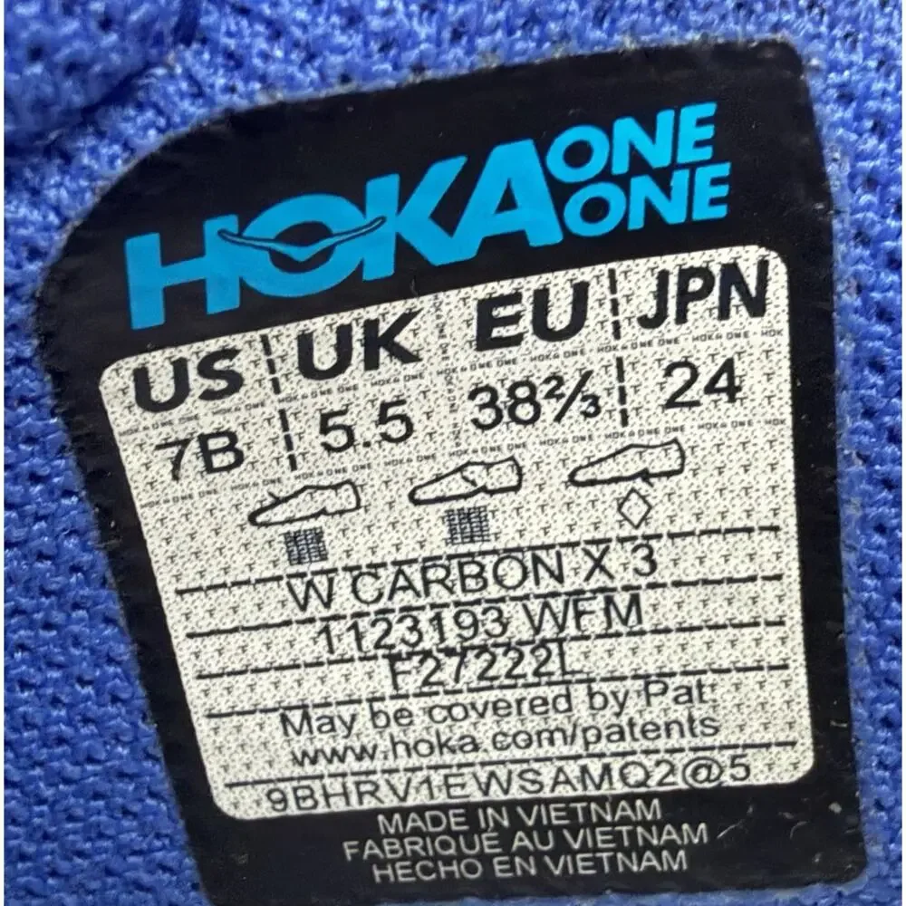 HOKA Womens Carbon X 3 'White Flame' Running Shoes Size-7B